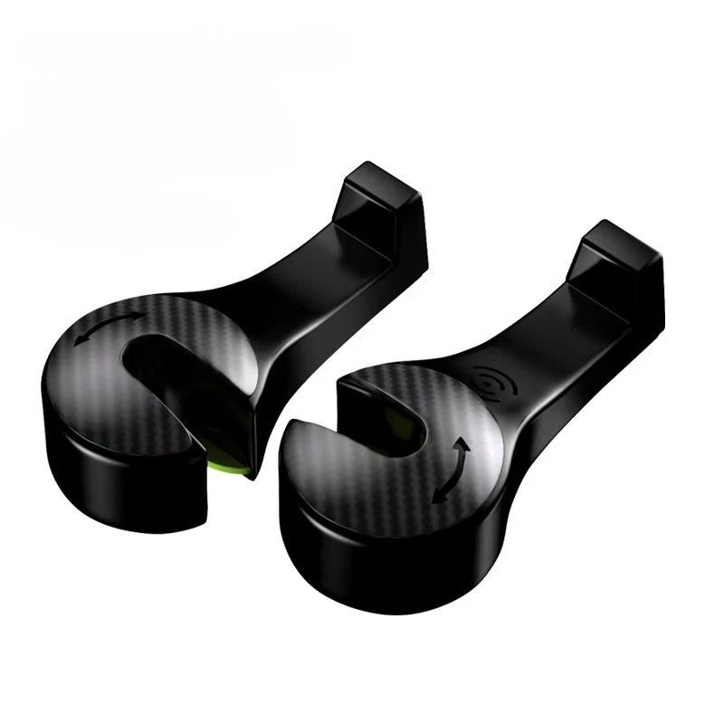 Car Headrest Hooks 2-Pack — Back Seat Hangers for Bags & Groceries