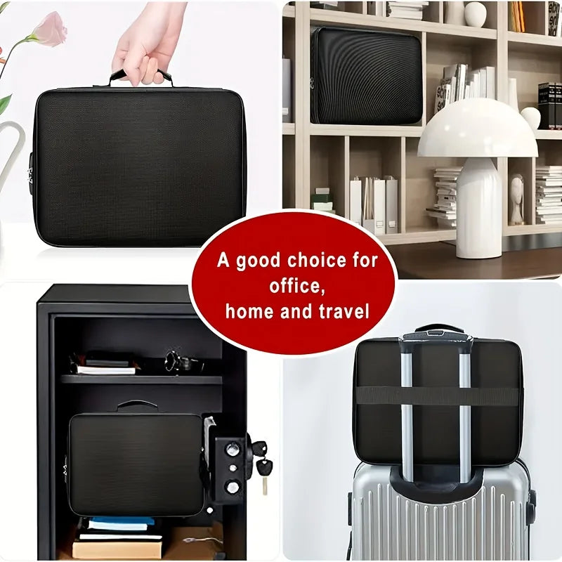 Document Organizer Bag Fireproof Waterproof Zippered File Bag Storage A4 Contract Certificate Suitable For Business Travel