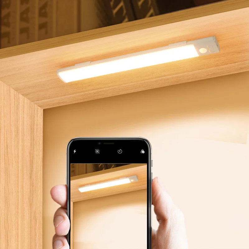 Rechargeable Motion-Sensor LED Cabinet Light Bar — USB Wireless Closet & Under-Cabinet Light