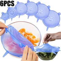 Reusable Silicone Stretch Lids – 6-Piece Assorted Food Cover Set