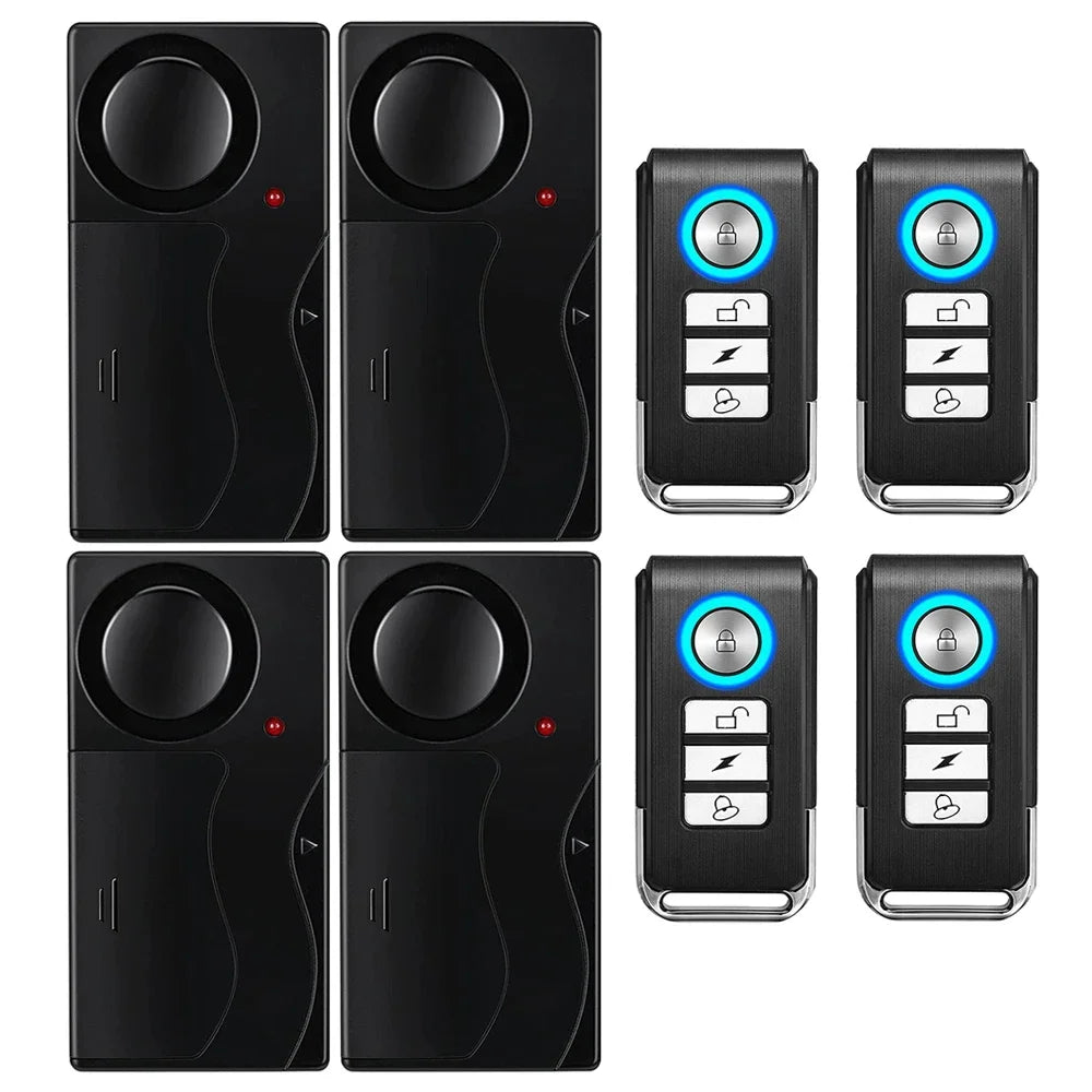 Wireless Vibration Alarm with Remote — 110dB