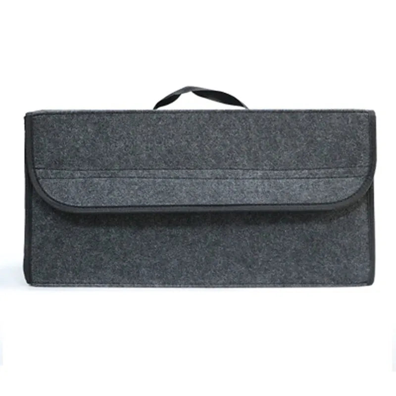 Foldable Felt Car Trunk Organizer — Collapsible Storage Box for Groceries & Gear
