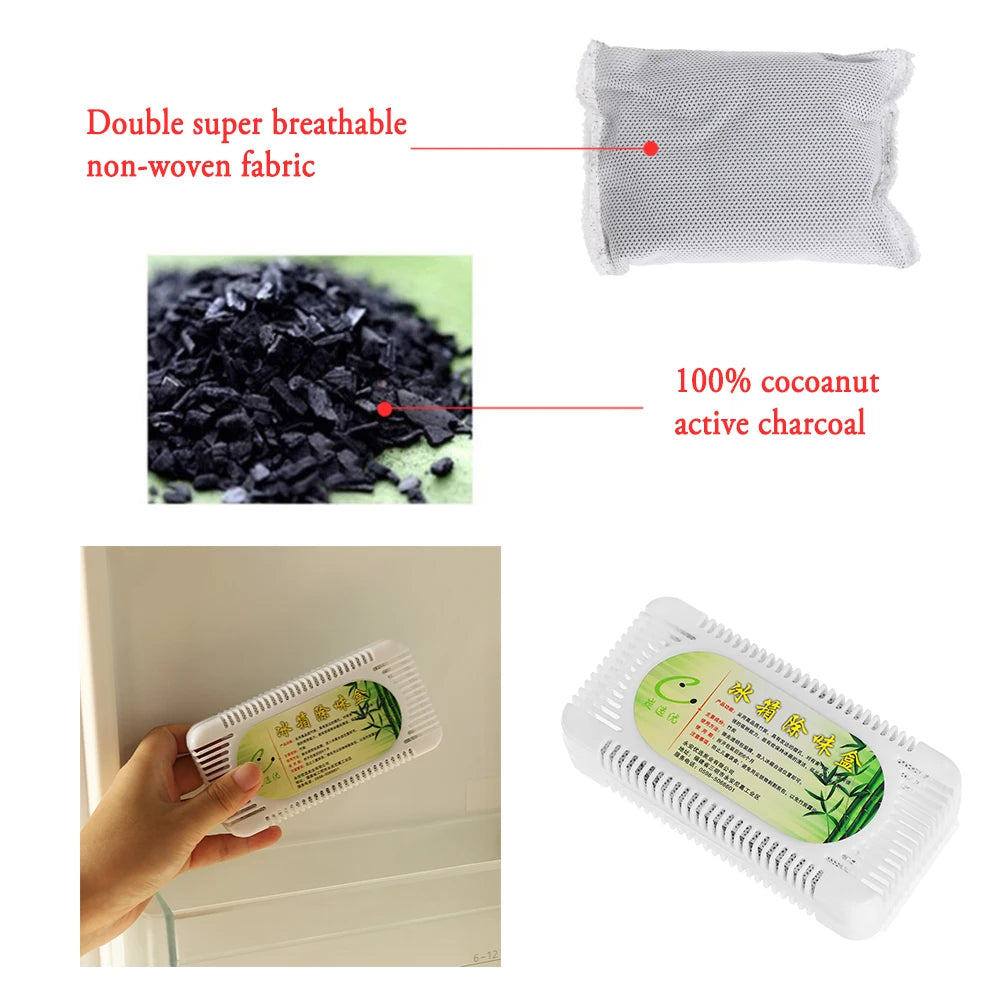 Activated Charcoal Refrigerator Deodorizer — Fridge & Freezer Odor Absorber Box
