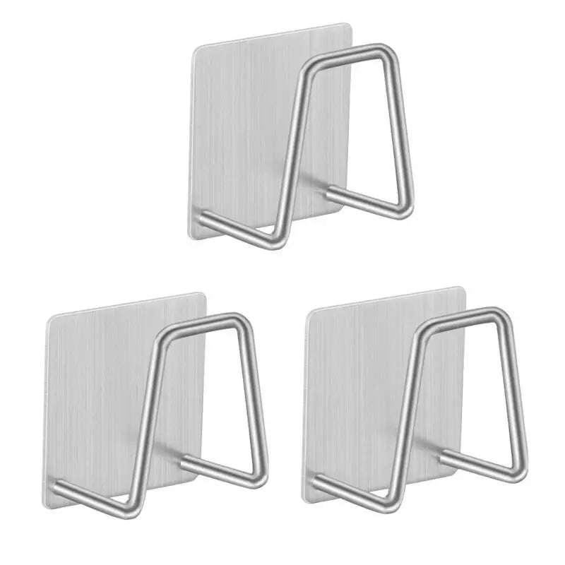 Adhesive Stainless-Steel Sponge & Dishcloth Holder Rack for Kitchen Sink