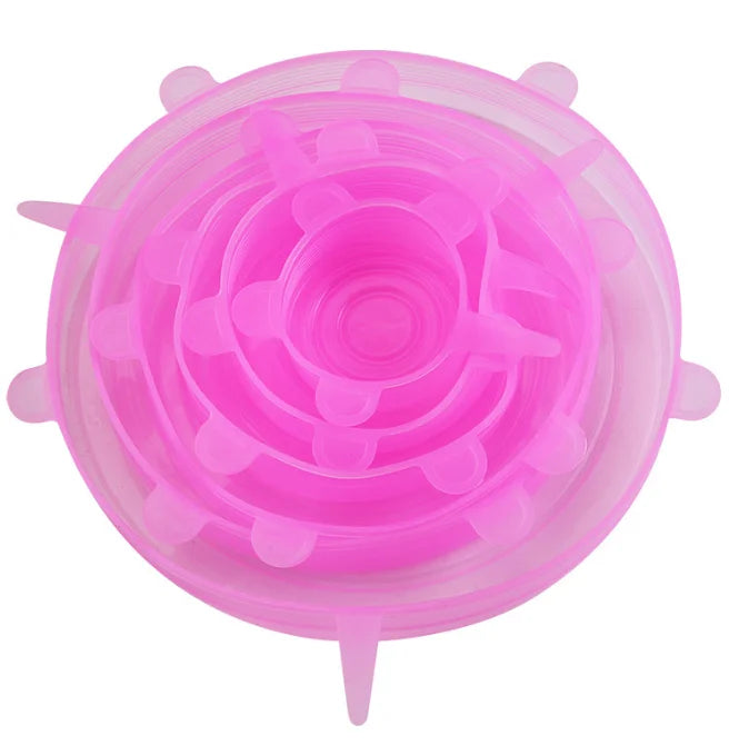 Reusable Silicone Stretch Lids – 6-Piece Assorted Food Cover Set