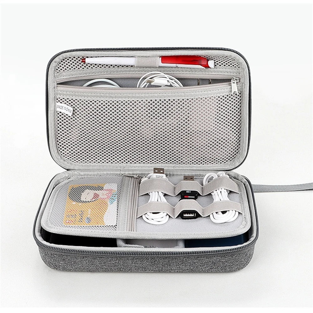 Large-Capacity Tech Organizer Pouch — Cable & Gadget Travel Case
