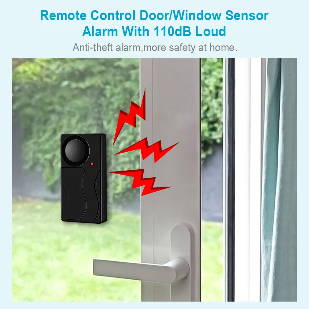 Wireless Vibration Alarm with Remote — 110dB