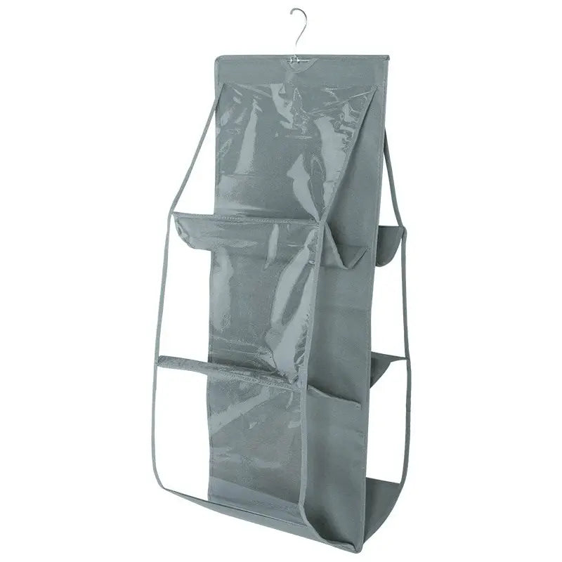 Six-Pocket Hanging Handbag Organizer — Foldable Closet Storage