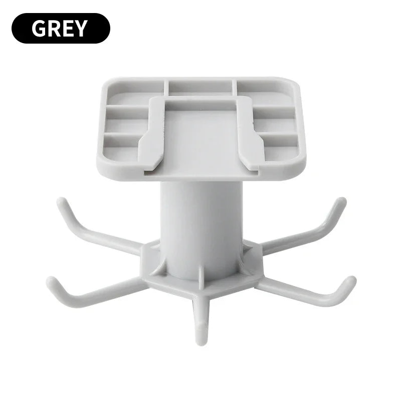 Six-Hook 360° Rotating Under-Cabinet Hook Rack — Adhesive Kitchen Organizer