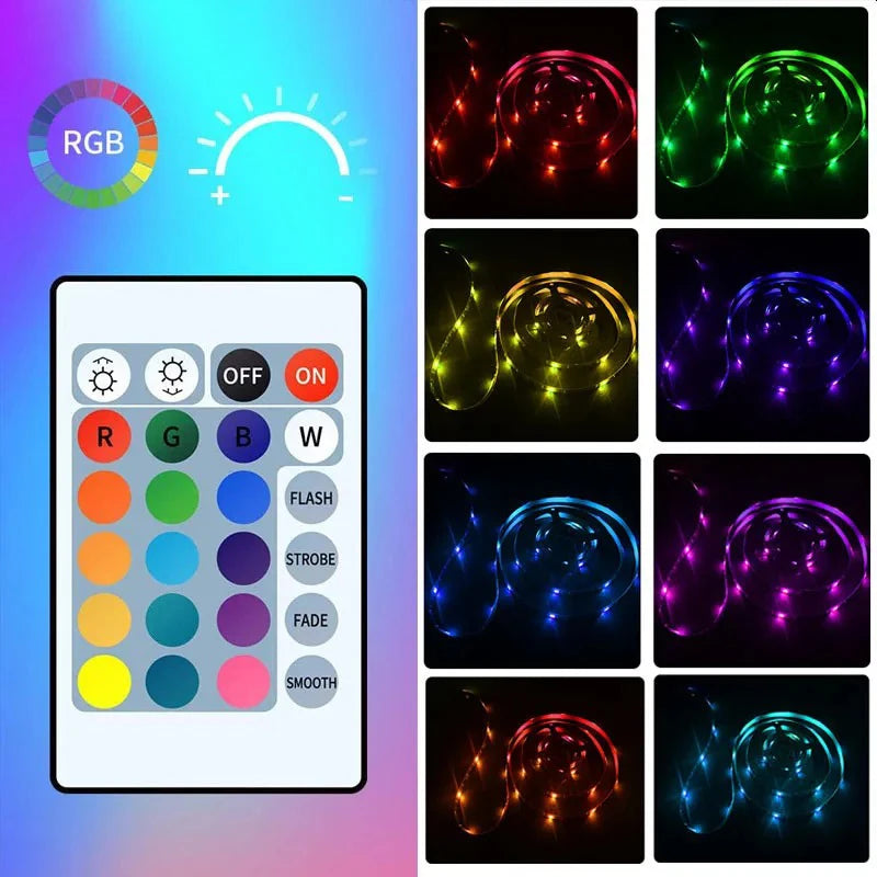 USB RGB LED Bias-Light Strip 2M with IR Remote for Monitor/TV/Desk