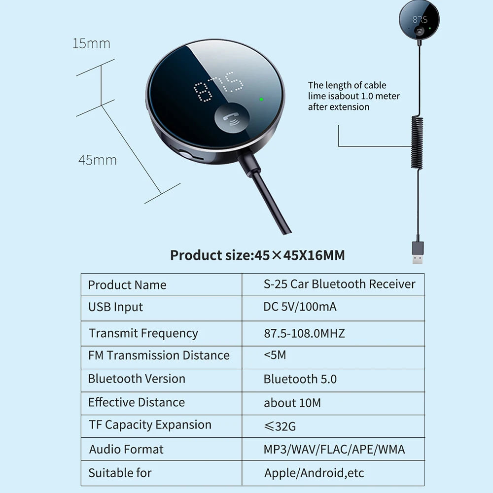 Bluetooth FM Transmitter & Receiver — Car Audio
