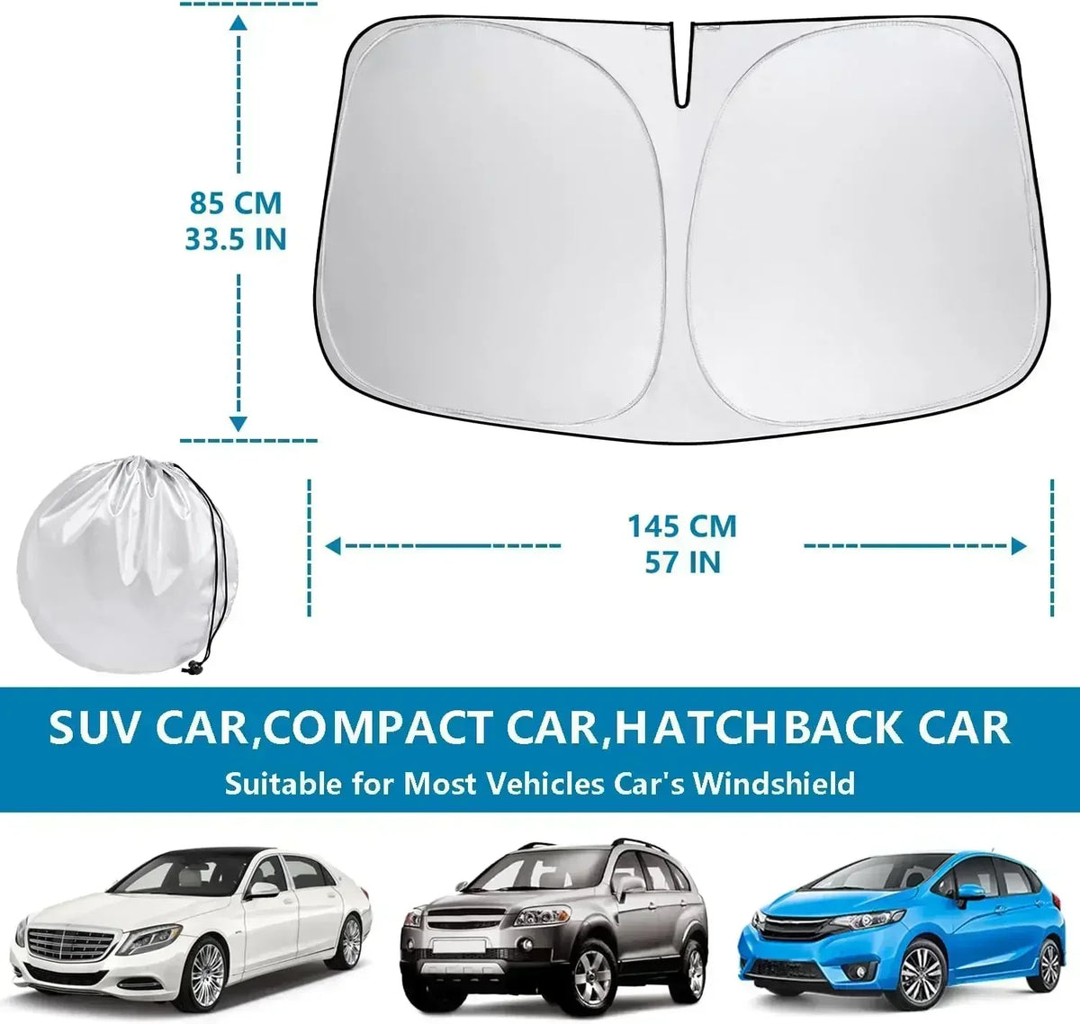 Foldable Car Windshield Sun Shade – UV Protection Heat Blocker
