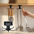 Six-Hook 360° Rotating Under-Cabinet Hook Rack — Adhesive Kitchen Organizer
