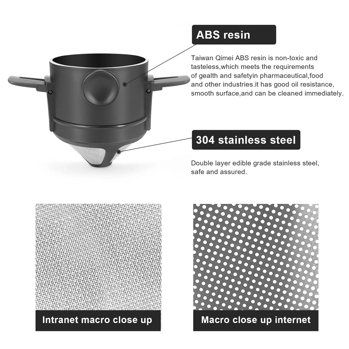 Foldable Stainless Pour-Over Coffee Dripper — Collapsible Filter Cone