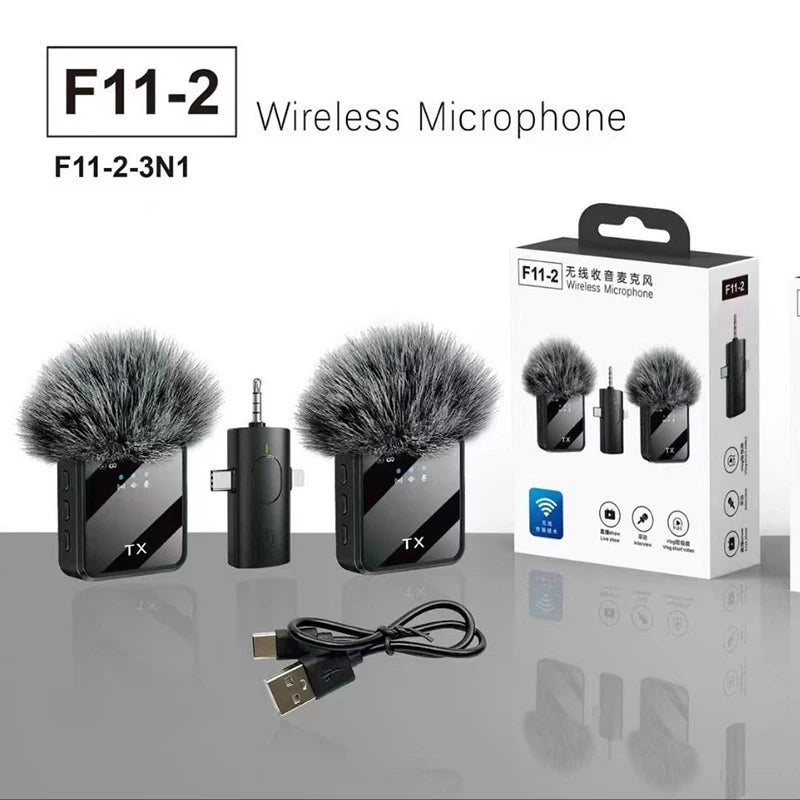 Wireless Lavalier Microphone — Noise-Cancelling