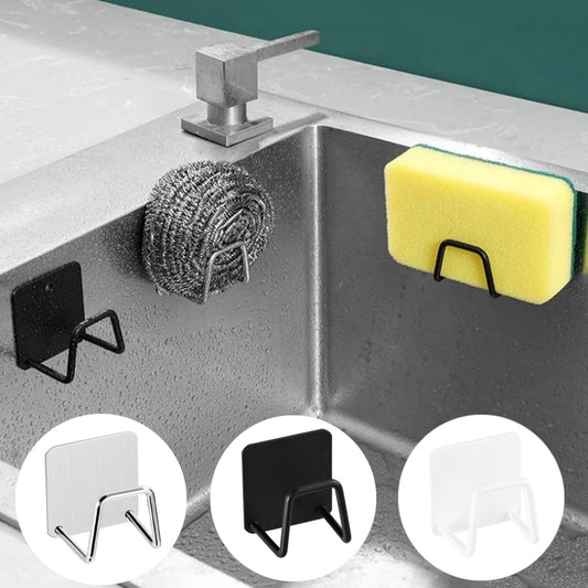 Adhesive Stainless-Steel Sponge & Dishcloth Holder Rack for Kitchen Sink