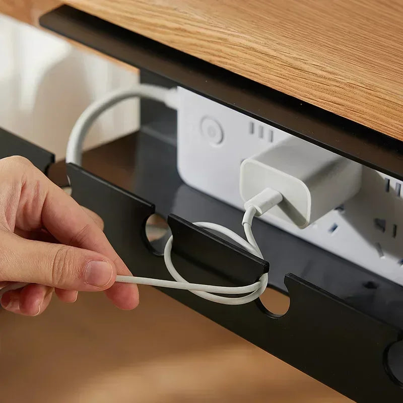 No-Drill Under-Desk Cable Management Tray with Clamp