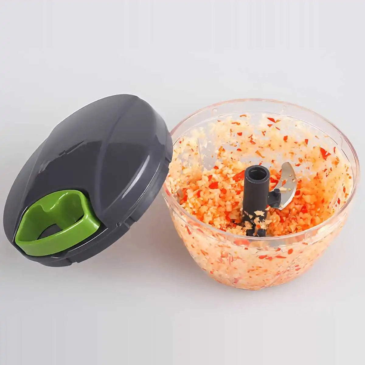Manual Pull-String Food Chopper 600ml — Vegetable Cutter for Onion, Garlic & Herbs