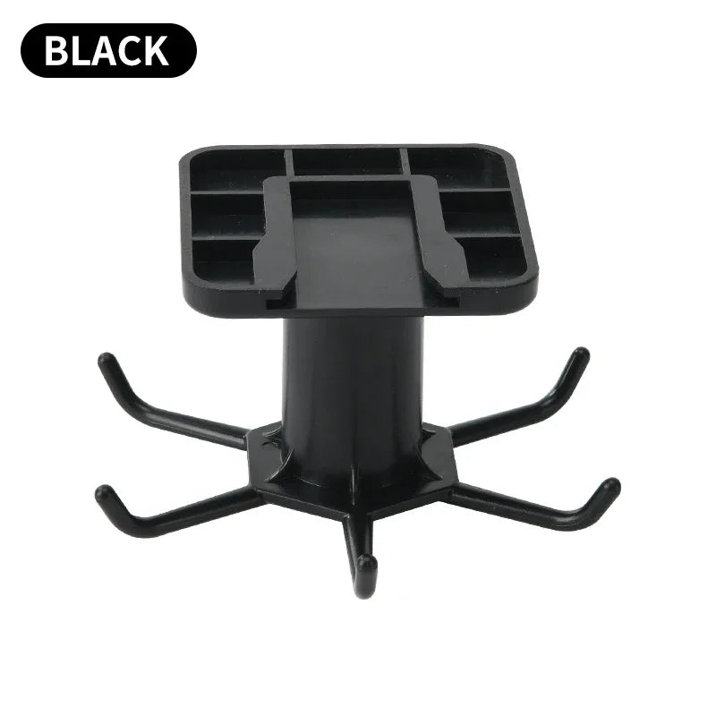 Six-Hook 360° Rotating Under-Cabinet Hook Rack — Adhesive Kitchen Organizer