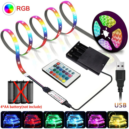 USB RGB LED Bias-Light Strip 2M with IR Remote for Monitor/TV/Desk
