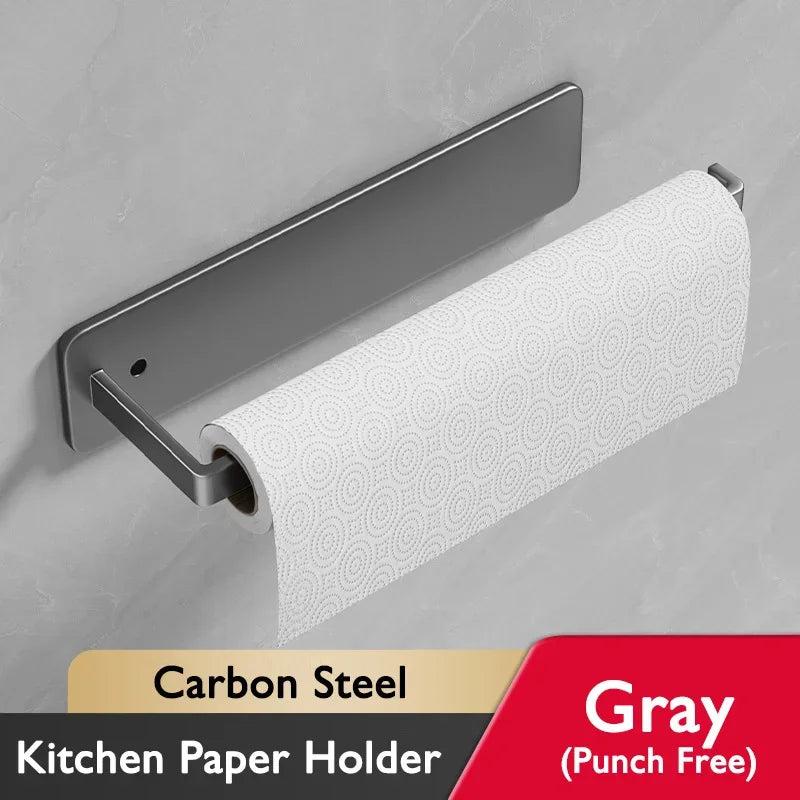 Self-Adhesive Under-Cabinet Paper Towel Holder — No-Drill Kitchen Roll Hanger