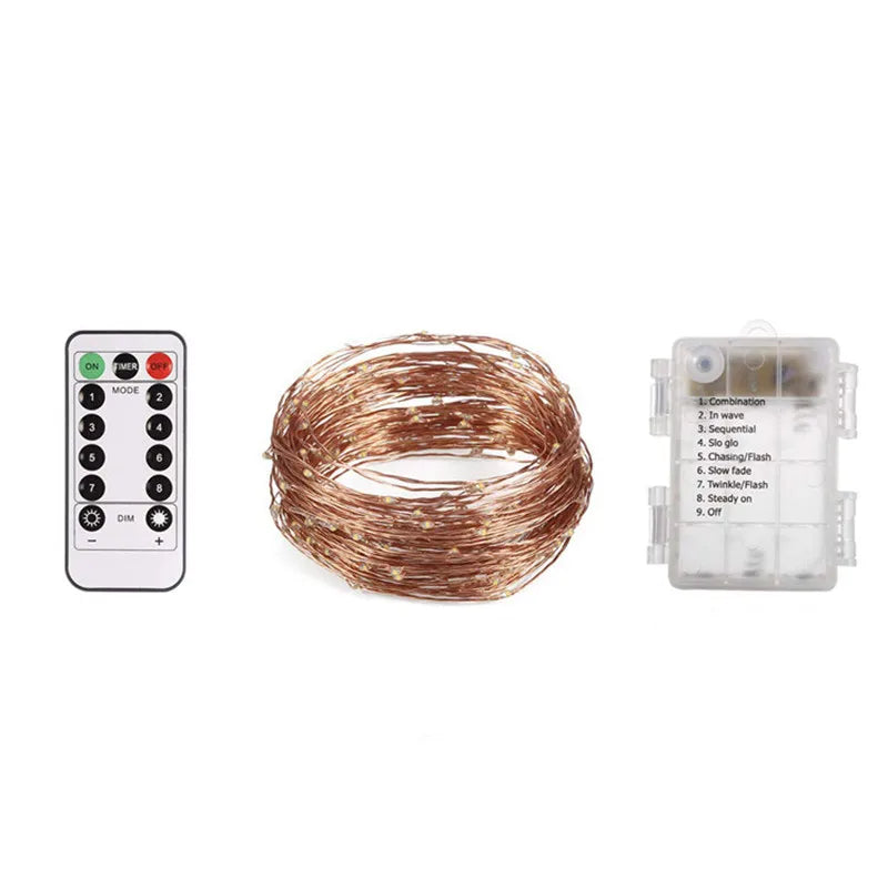 Copper-Wire Fairy String Lights 10m — USB Fairy Lights with Remote & Timer
