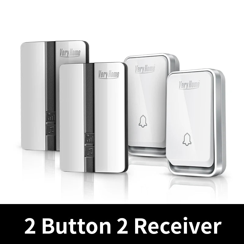 Self-Powered Wireless Doorbell — 150M Range, 51 Ringtones