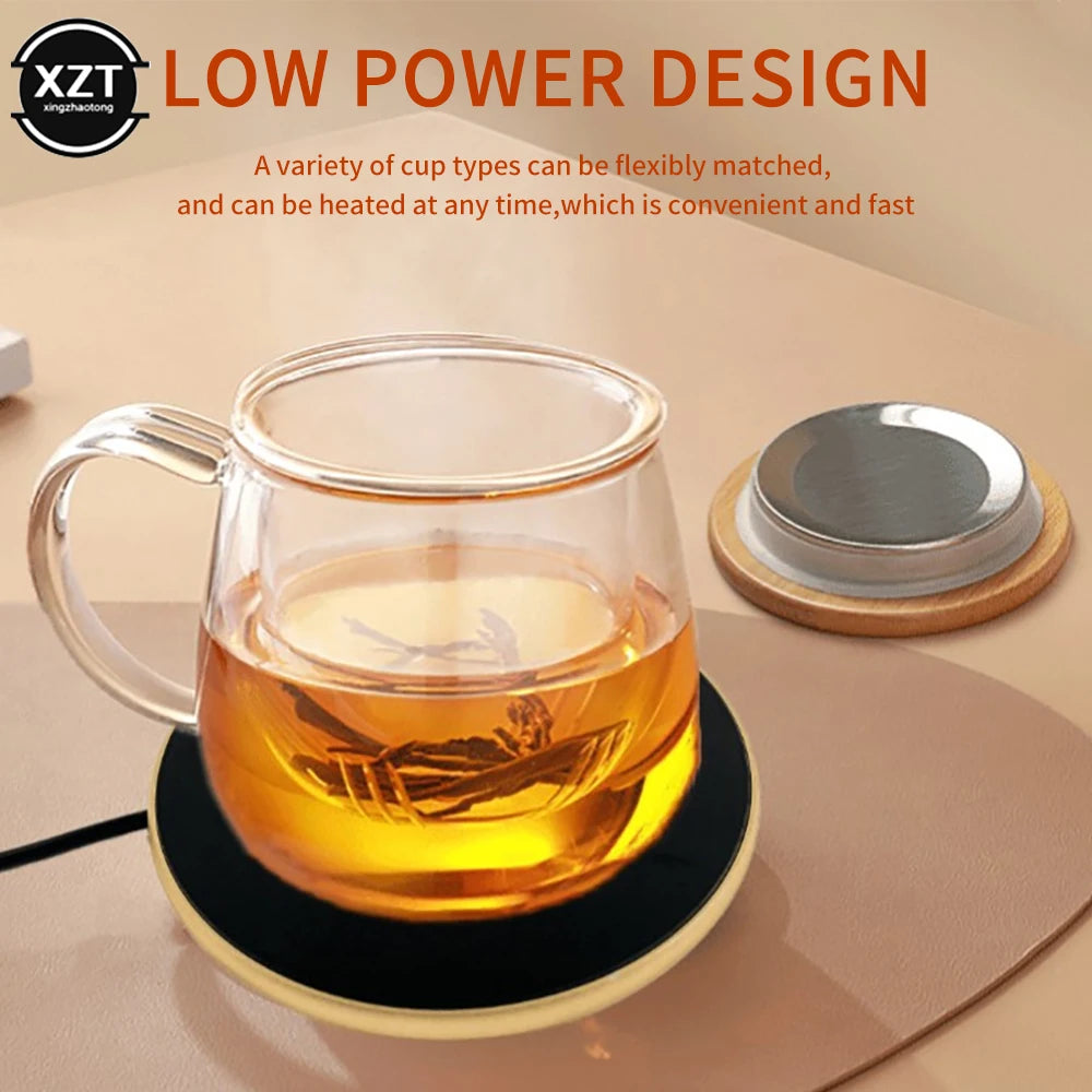 USB Smart Thermostatic Coffee Mug Warmer – 3-Temp Portable Cup Heater