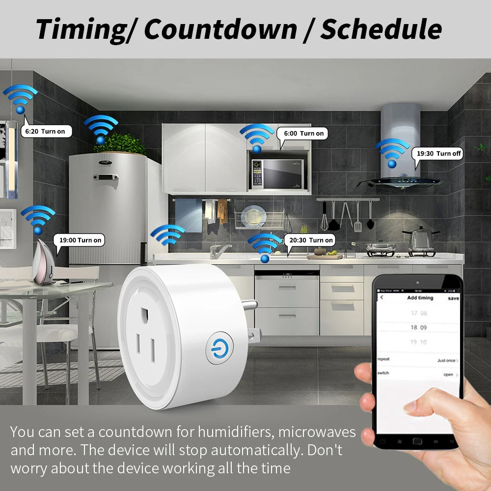 Smart WiFi Plug with Timer and Voice Control