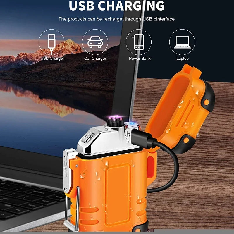 Rechargeable Double Arc Lighter — Windproof Plasma