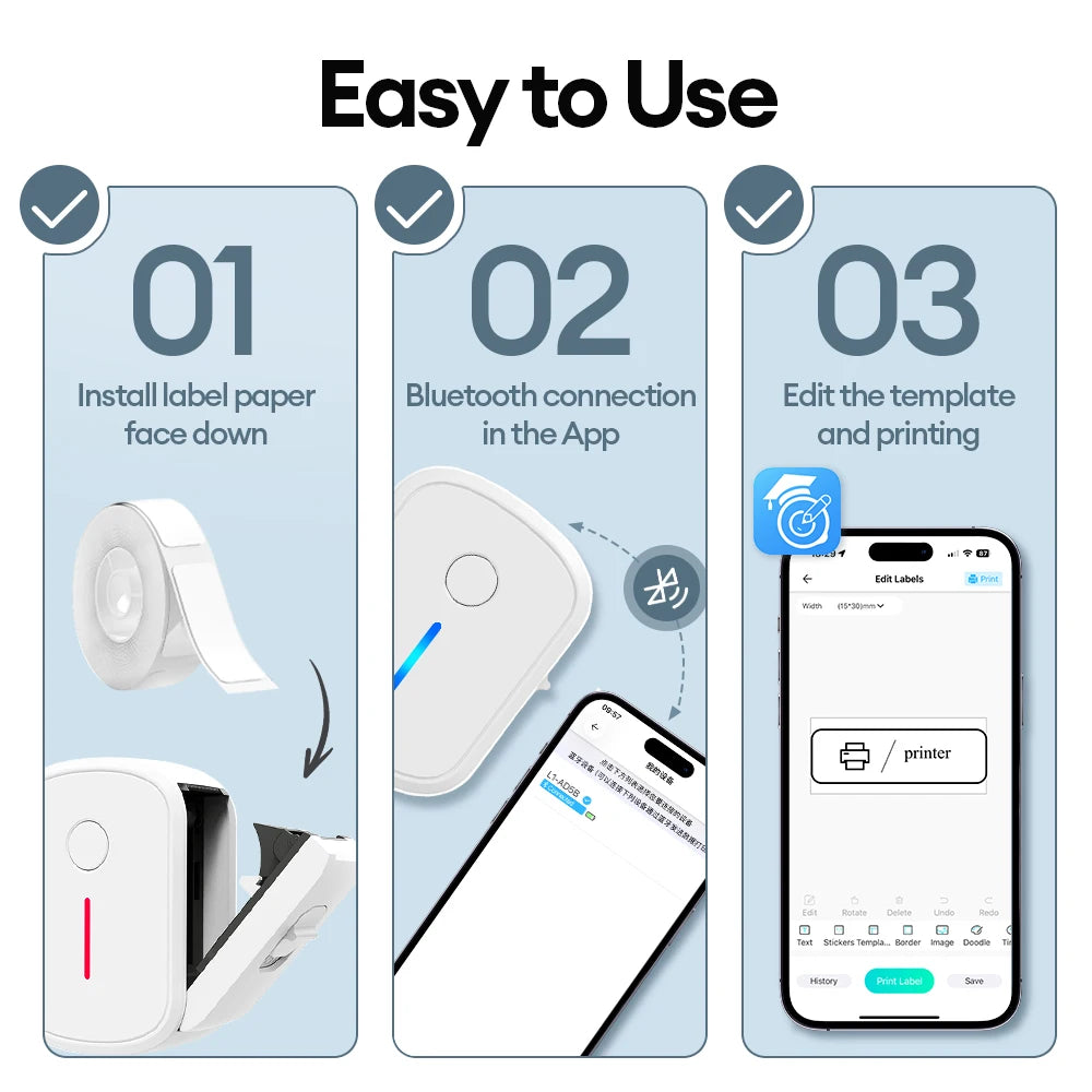 Portable Bluetooth Label Printer — Inkless