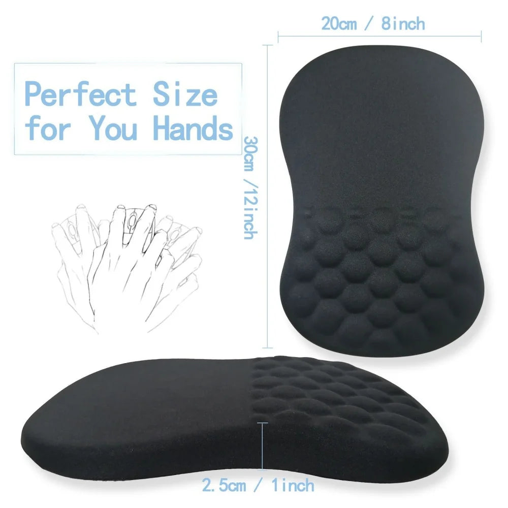 Ergonomic Memory-Foam Wrist-Rest Mouse Pad, Non-Slip