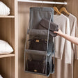 Six-Pocket Hanging Handbag Organizer — Foldable Closet Storage