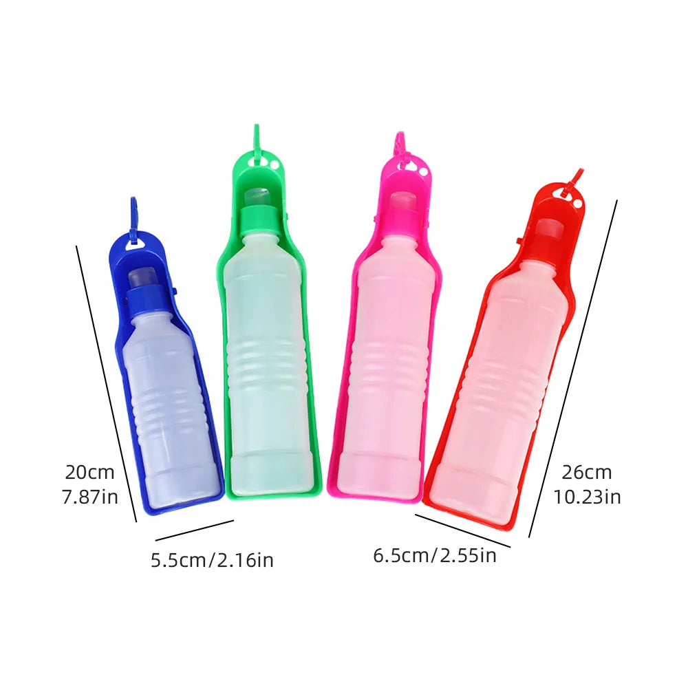 Portable Pet Water Bottle 500ml with Fold-Out Drinking Trough for Dogs