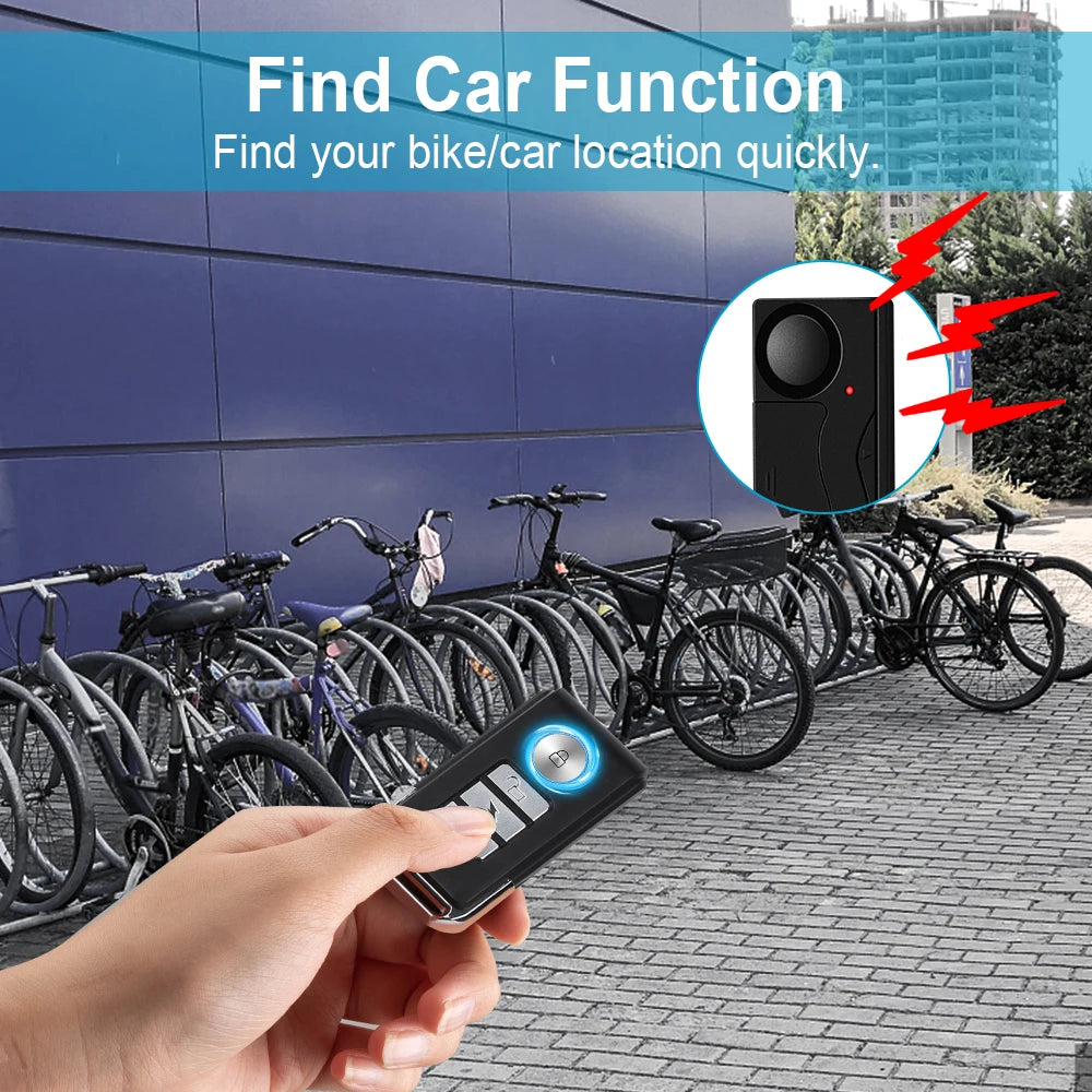 Wireless Vibration Alarm with Remote — 110dB