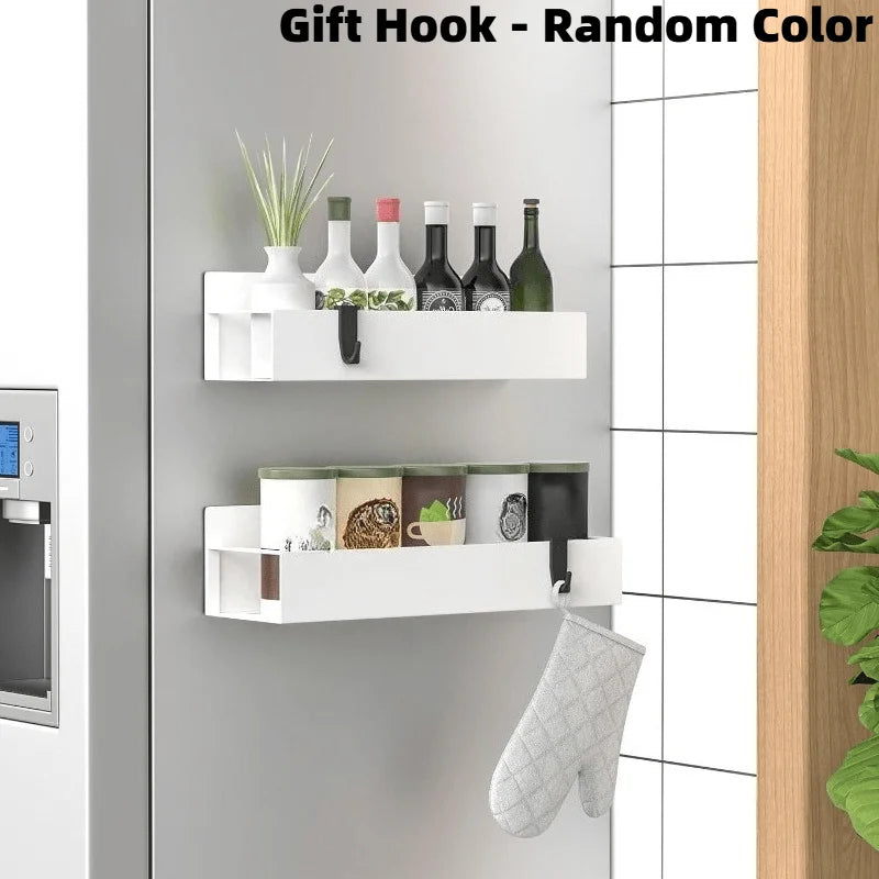 Magnetic Fridge Spice Rack — White, Foldable, No-Drill