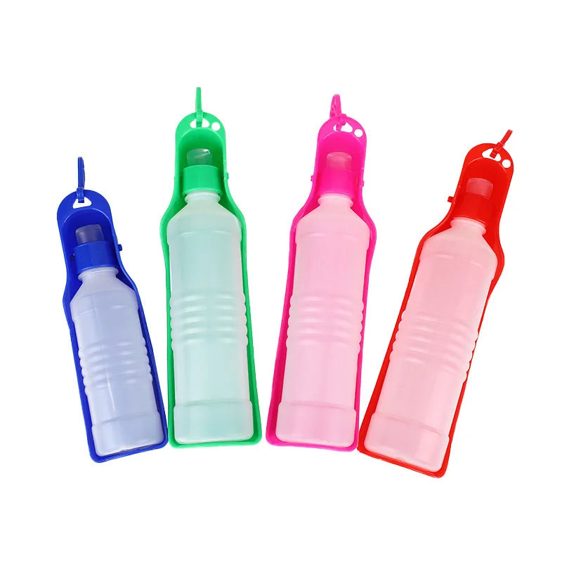 Portable Pet Water Bottle 500ml with Fold-Out Drinking Trough for Dogs