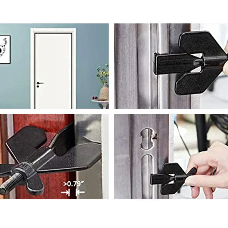 Portable Travel Door Lock — Stainless Steel Hotel & Home Privacy Security Lock