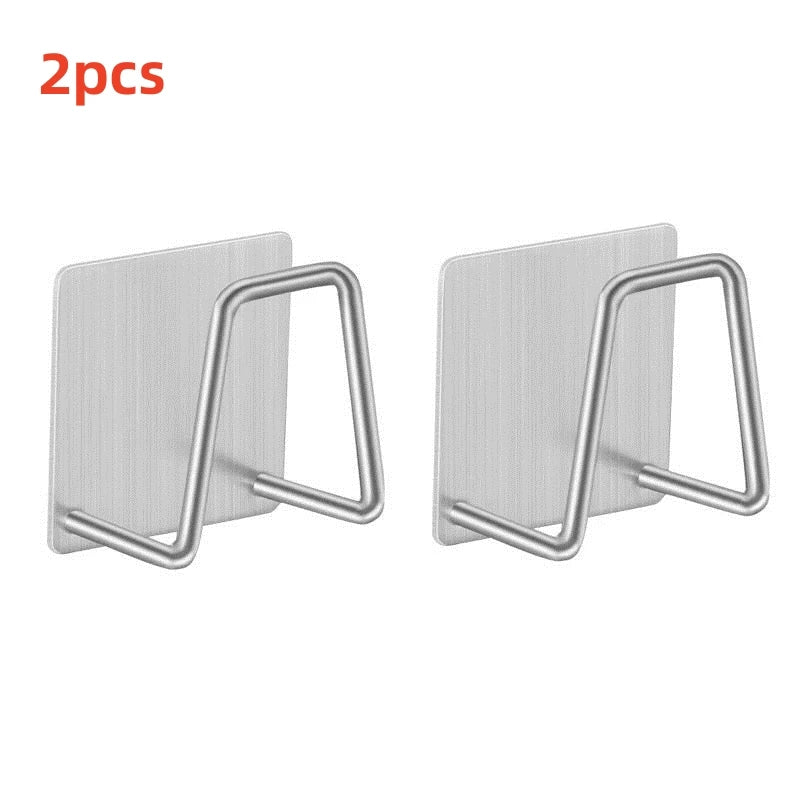 Adhesive Stainless-Steel Sponge & Dishcloth Holder Rack for Kitchen Sink