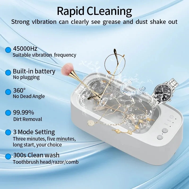Ultrasonic Cleaner — USB Powered Jewelry & Glasses Cleaner