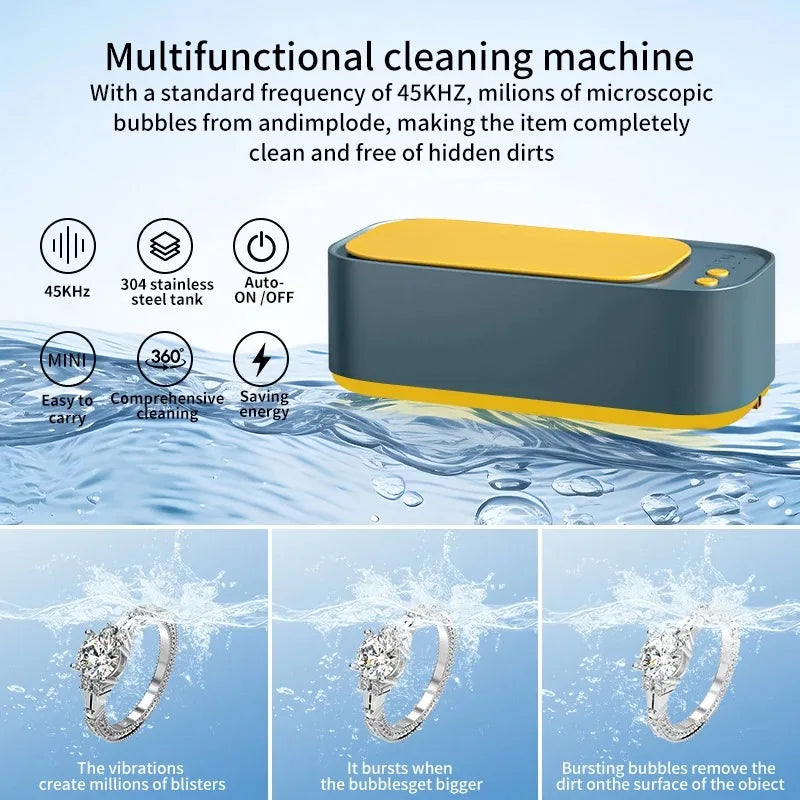 Ultrasonic Cleaner — USB Powered Jewelry & Glasses Cleaner