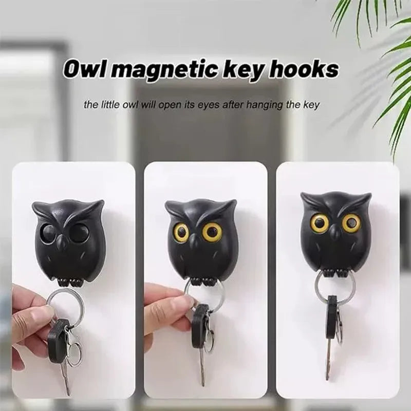 Magnetic Owl Wall Key Holder — Cute Bird Hook for Keys & Entryway