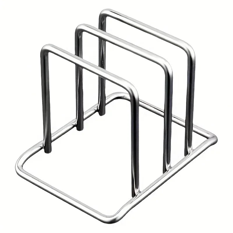 Stainless Pot-Lid & Cutting-Board Organizer Rack