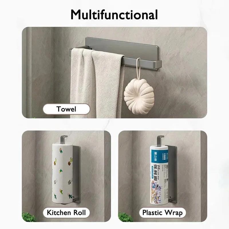 Self-Adhesive Under-Cabinet Paper Towel Holder — No-Drill Kitchen Roll Hanger