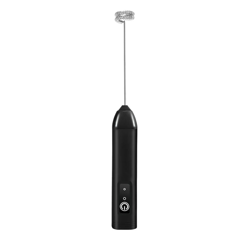 Rechargeable Electric Milk Frother — 3-Speed USB Coffee Whisk