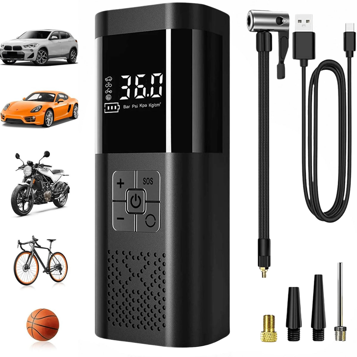 Cordless Tire Inflator — 150 PSI Digital Gauge