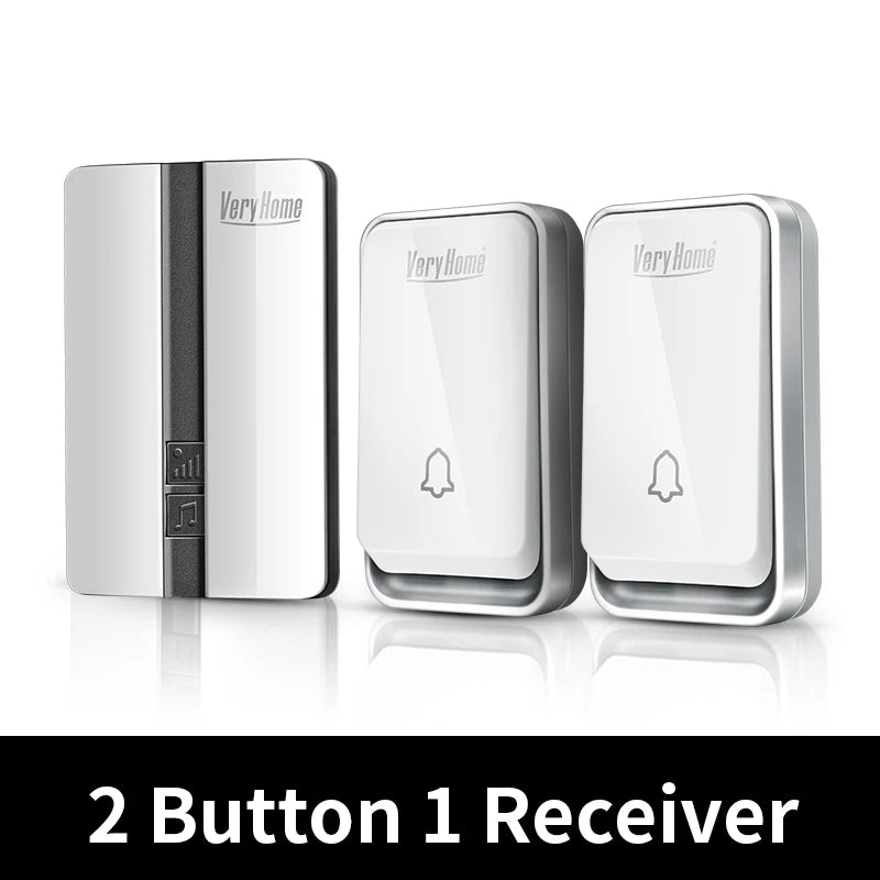 Self-Powered Wireless Doorbell — 150M Range, 51 Ringtones