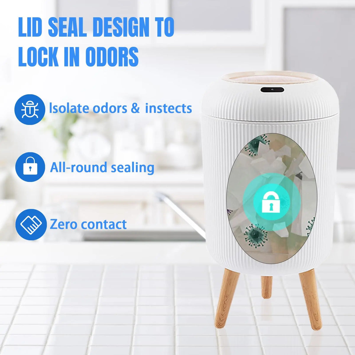 Motion-Sensor Trash Can — 10L Touchless Bin