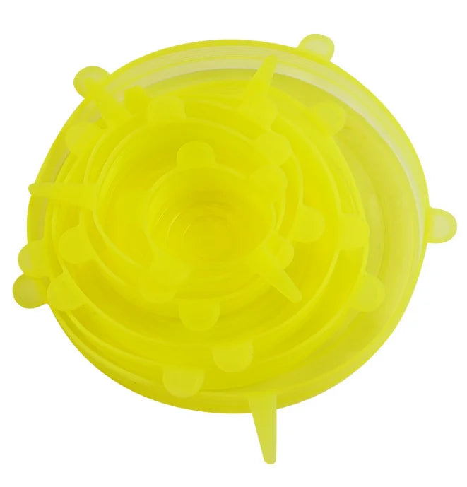 Reusable Silicone Stretch Lids – 6-Piece Assorted Food Cover Set