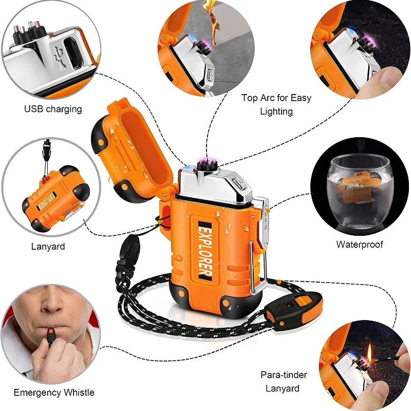 Rechargeable Double Arc Lighter — Windproof Plasma